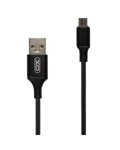 USB кабель XO NB143 Braided 2.4A 1м Micro-USB Чорний (Black)