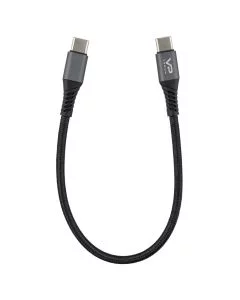 USB кабель Veron C09s Nylon Type-C to Type-C PD 20W 0.25м Чорний (Black)