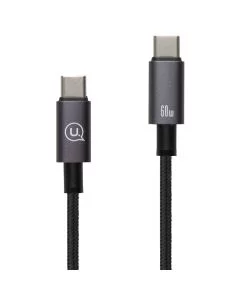 USB кабель Usams US-SJ661 Type-C to Type-C 60W 1.2м Чорний (Black)
