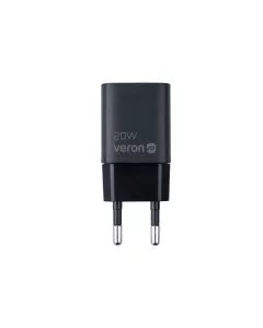 Зарядний пристрій Veron TC-099 (USB-C) PD 20W + кабель Type-C to Lightning Чорний (Black)