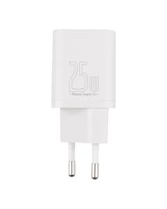 Зарядний пристрій Baseus Super Silicone PD Charger 25W + кабель Type-C to Type-C Білий (White)