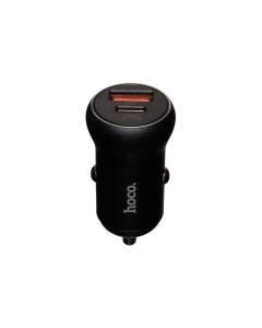 Автомобільний зарядний пристрій Hoco NZ5 Smooth road 30W/QC3.0 + кабель Type-C Чорний (Black)