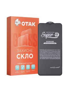 Защитное стекло для Realme 5/C11/C21y/C25y/C31/C35/NARZO 50/50A Spark 9 Pro 3D Черное (Black)