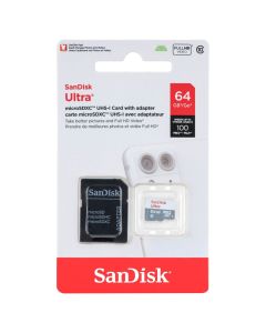 Карта пам'яті MicroSD SanDisk Ultra 64 Gb Class 10 A1 + адаптер