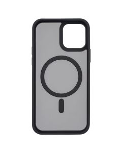 Чехол накладка для iPhone 12/12 Pro TPU+PC Металлические кнопки MagSafe Черный