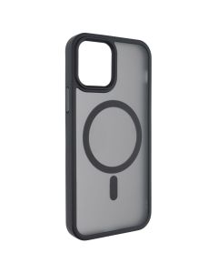 Чехол накладка для iPhone 12/12 Pro TPU+PC Металлические кнопки MagSafe Черный