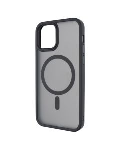 Чехол накладка для iPhone 12/12 Pro TPU+PC Металлические кнопки MagSafe Черный