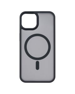 Чехол-накладка для iPhone 13 TPU+PC с металлическими кнопками MagSafe Черный (Black)