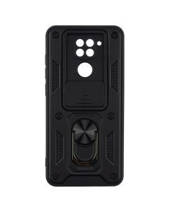 Чохол накладка для Xiaomi Redmi Note 9 Camshield Serge Ring Чорна (Black)