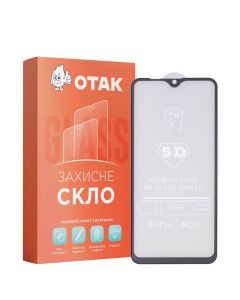 Захисне скло для Samsung M20 3D Чорне (Black) KP