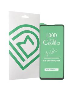 Защитное стекло для Samsung A21 DM Ceramic Черное (Black)