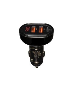 Автомобільний зарядний пристрій Usams US-CC159 Digital Display PD&QC3.0 80W 3A Прозорий (Transparent)