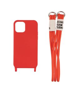 Чохол накладка для iPhone 12/12 Pro TPU Two Straps Червона (California Red)