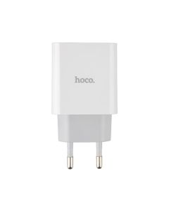 Зарядний пристрій Hoco C80A PD 20W+QC3.0 + кабель Type-C to Type-C Білий (White)