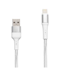 USB-кабель Glasscove Braid 2.4A Lightning 1м Белый (White)