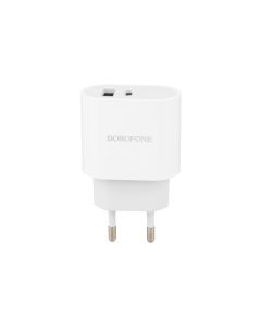 Зарядний пристрій Borofone BA62A USB / USB-C 5V / 2.4A Білий (White)