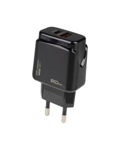 Зарядное устройство Veron VR-C12 1USB+Type-C PD 20W Черный