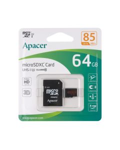 Карта пам'яті MicroSD Apacer 64Gb + адаптер UHS-I U1 (R85MB/s)