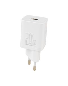 Зарядное устройство Baseus Super Silicone PD 20W + кабель Type-C to Lightning Белый (White)