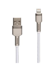 USB кабель Baseus Cafule Metal 2.4A 1м Lightning Білий (White)