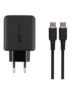 Зарядний пристрій Acefast A13 PD65W 1USB + 2USB-C + кабель Type-C to Type-C Чорний (Black)