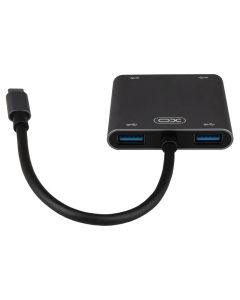 USB хаб XO HUB012B 4в1 Черный (Black)