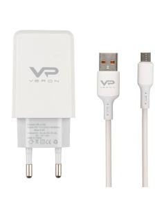 Зарядное устройство USB Veron VR-C13M 3A 18W + кабель Micro-USB Белый (White)