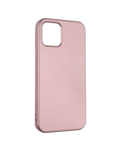 Чехол накладка для iPhone 12/12 Pro METALLIC Case Розовый (Pink)