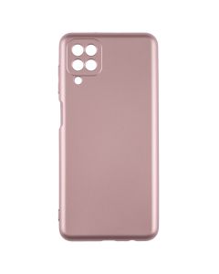 Чехол накладка для Samsung A12/M12 METALLIC Case Розовый (Pink)
