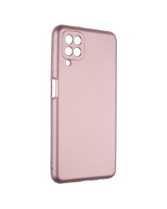 Чехол накладка для Samsung A12/M12 METALLIC Case Розовый (Pink)
