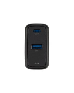 Зарядное устройство Proove Silicone Power 45W (USB-C + USB) Черное (Black)