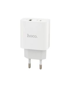 Зарядний пристрій Hoco C80A Plus PD 20W/QC3.0 + кабель Type-C to Type-C Білий (White)