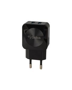 Зарядний пристрій Gelius Ultra Prime GU-HC02 (2 USB) 2.1A + кабель Type-C Чорний (Black)
