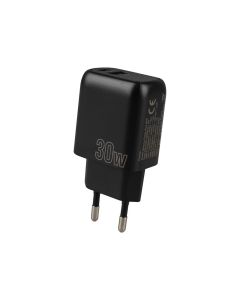 Зарядное устройство Proove Silicone Power Plus 30W (USB-C + USB) Черный