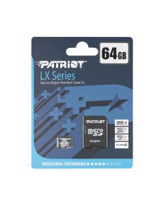 Карта пам'яті MicroSD Patriot LX Series 64Gb + адаптер Class 10 UHS-1