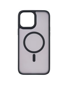 Чохол-накладка для iPhone 13 Pro Max с металлическими кнопками MagSafe, кольору чорний (Black).