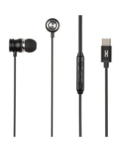 Навушники з мікрофоном DC DCS-21 Metal Type-C Чорні (Black)