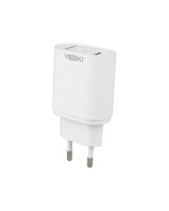 Зарядний пристрій Yoki Led Series YK-20PD+QC 20W (USB-C + USB) Білий (White)