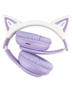 Бездротові повнорозмірні навушники Hoco W42 Cat Ear Фіолетові (Purple)