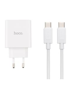 Зарядний пристрій Hoco C108A Leader PD35W/QC + кабель Type-C to Type-C Білий (White)