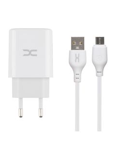 Зарядний пристрій DC CA-D24 (2 USB) 2.4A + кабель Micro-USB Білий (White)