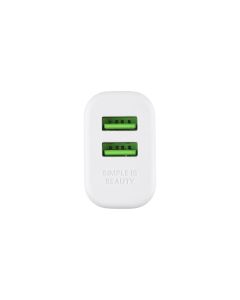 Зарядний пристрій DC CA-D24 (2 USB) 2.4A + кабель Micro-USB Білий (White)