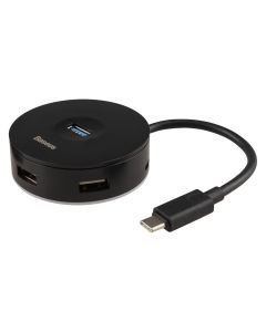 USB хаб Baseus Round Box Type-C to USB 3.0+3USB 2.0 Чорний (Black)