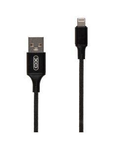 USB кабель XO NB143 Braided 2.4A 1м Lightning Чорний (Black)