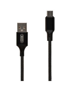 USB-кабель XO NB143 с оплеткой 2.4A 2м. Micro-USB Черный (Black)