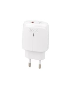 Зарядное устройство XO L114 (1USB + 1USB-C) PD 20W + кабель Type-C to Lightning Белый