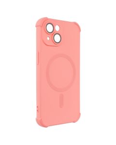 Чехол накладка для iPhone 15 Silk Touch с MagSafe Оранжевый (Персиковый)