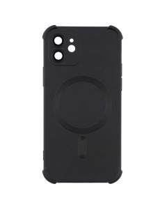 Чохол накладка для iPhone 12 Silk Touch with MagSafe Чорна (Black)