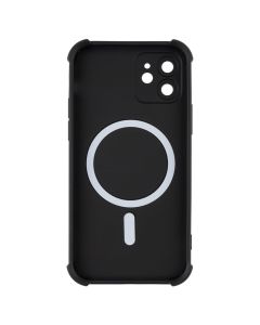 Чохол накладка для iPhone 12 Silk Touch with MagSafe Чорна (Black)