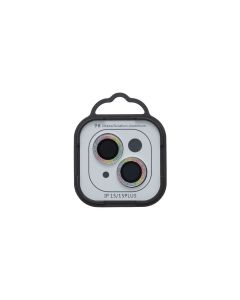 Захисне скло на камеру iPhone 15/15 Plus Metal Sparkles Фіолетовий (Rainbow)